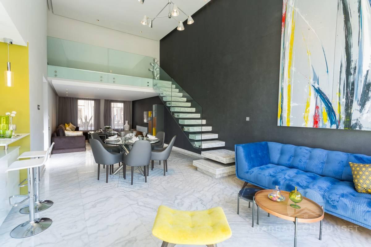 02 chambre appartement style Loft à vendre à Marrakech dans un complexe résidentiel 