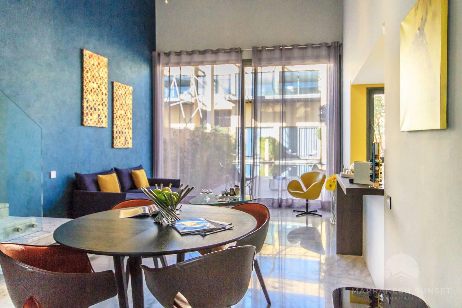 02 chambre appartement style Loft à vendre à Marrakech dans un complexe résidentiel