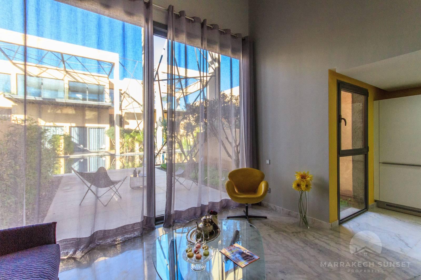 02 chambre appartement style Loft à vendre à Marrakech dans un complexe résidentiel