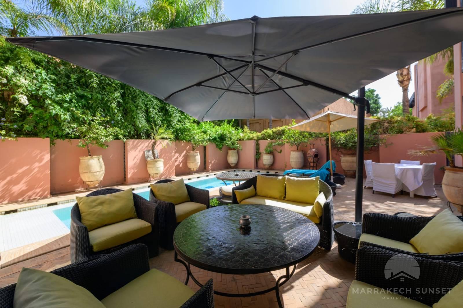 Elegant 3-Bedroom Riad for rent with Private Pool in Naoura Barrière Hotel Residence – Medina Marrakech