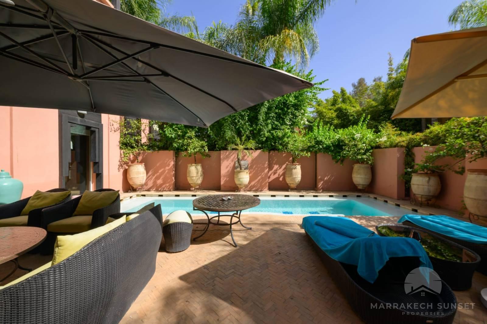 Elegant 3-Bedroom Riad for rent with Private Pool in Naoura Barrière Hotel Residence – Medina Marrakech