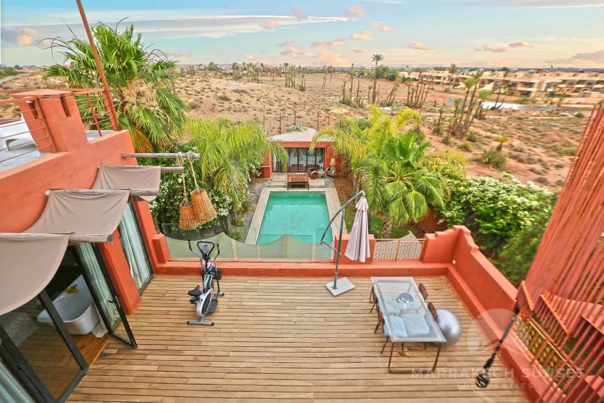 Superbe villa de luxe moderniste à vendre Marrakech dans la Palmeraie